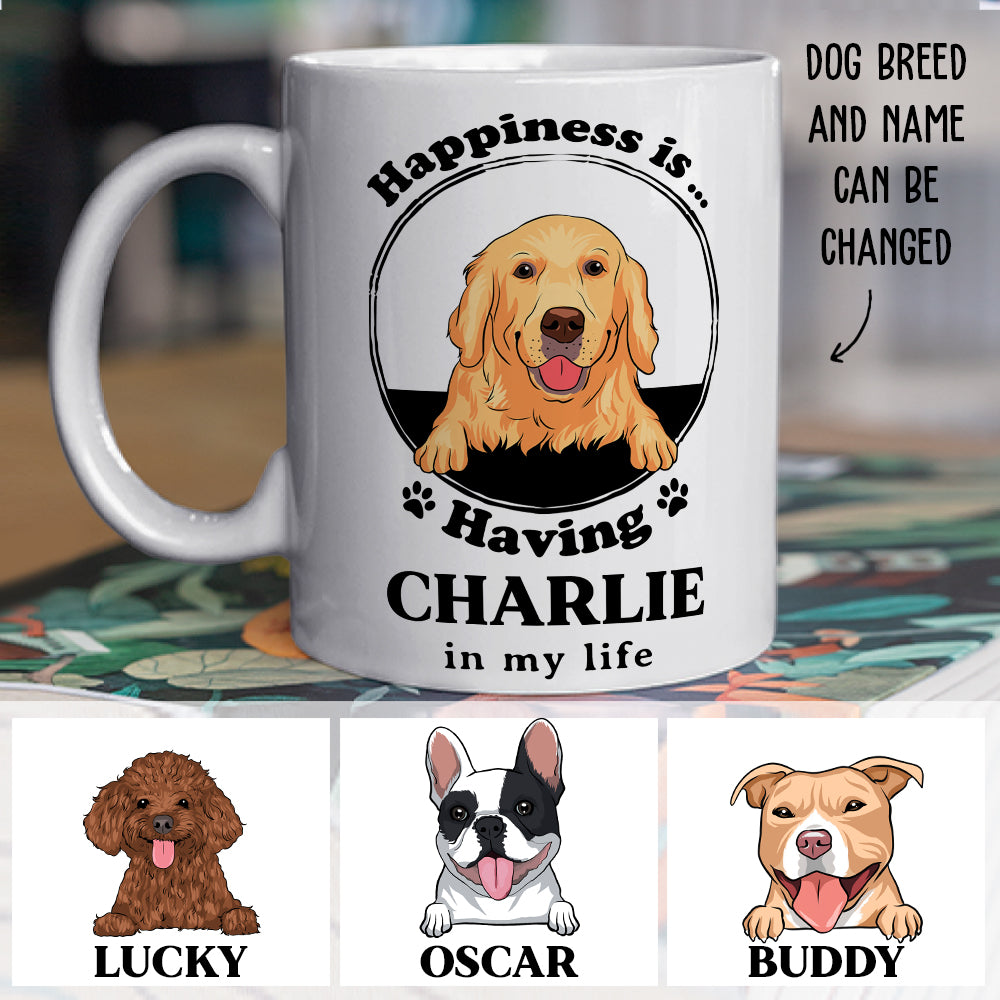 Personalized Custom Happiness Is - Coffee Mug for Pet Lovers