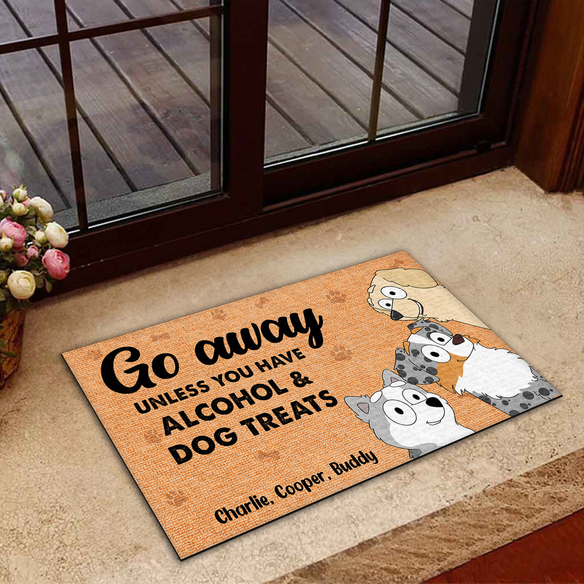 Go Away Unless Have - Personalized Custom Pet Portrait Doormat for Pet Lovers