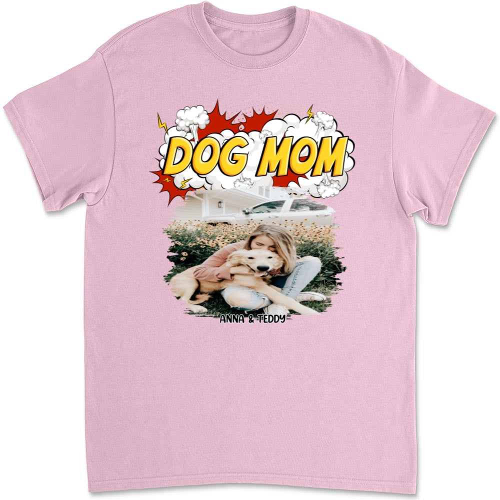 Customizable Dog Mom Comic Photo Unisex T-Shirt - Ideal Gift for Pet Lovers