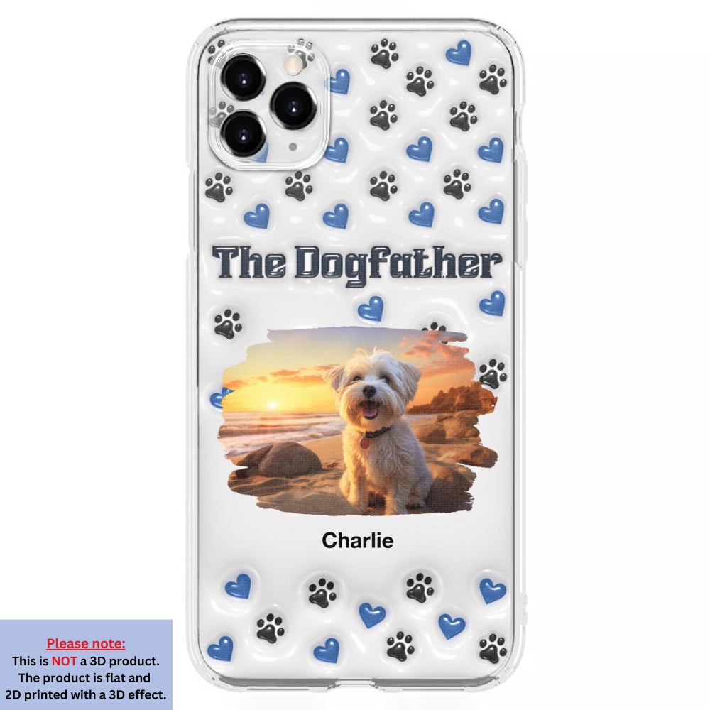 Handsome Dog Dad Personalized 3D Inflated Effect Custom Phone Case for Stylish Protection