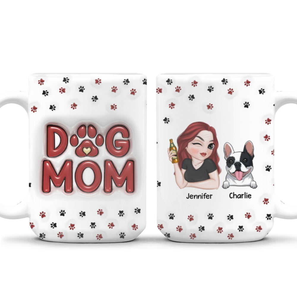 Exquisite Personalized Custom 3D Inflated Effect Lovely Dog Mom Mug