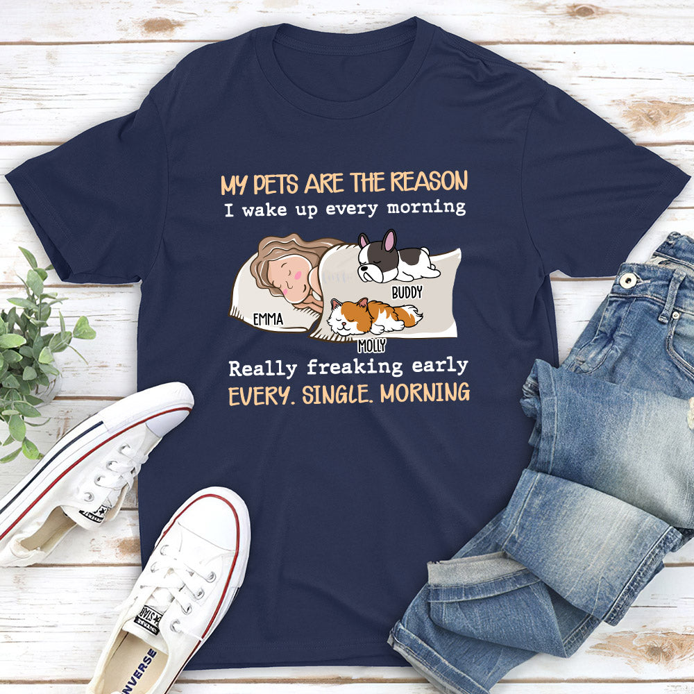 My Pet Is The Reason - Personalized Custom Unisex 5.3 oz T-shirt for Pet Lovers