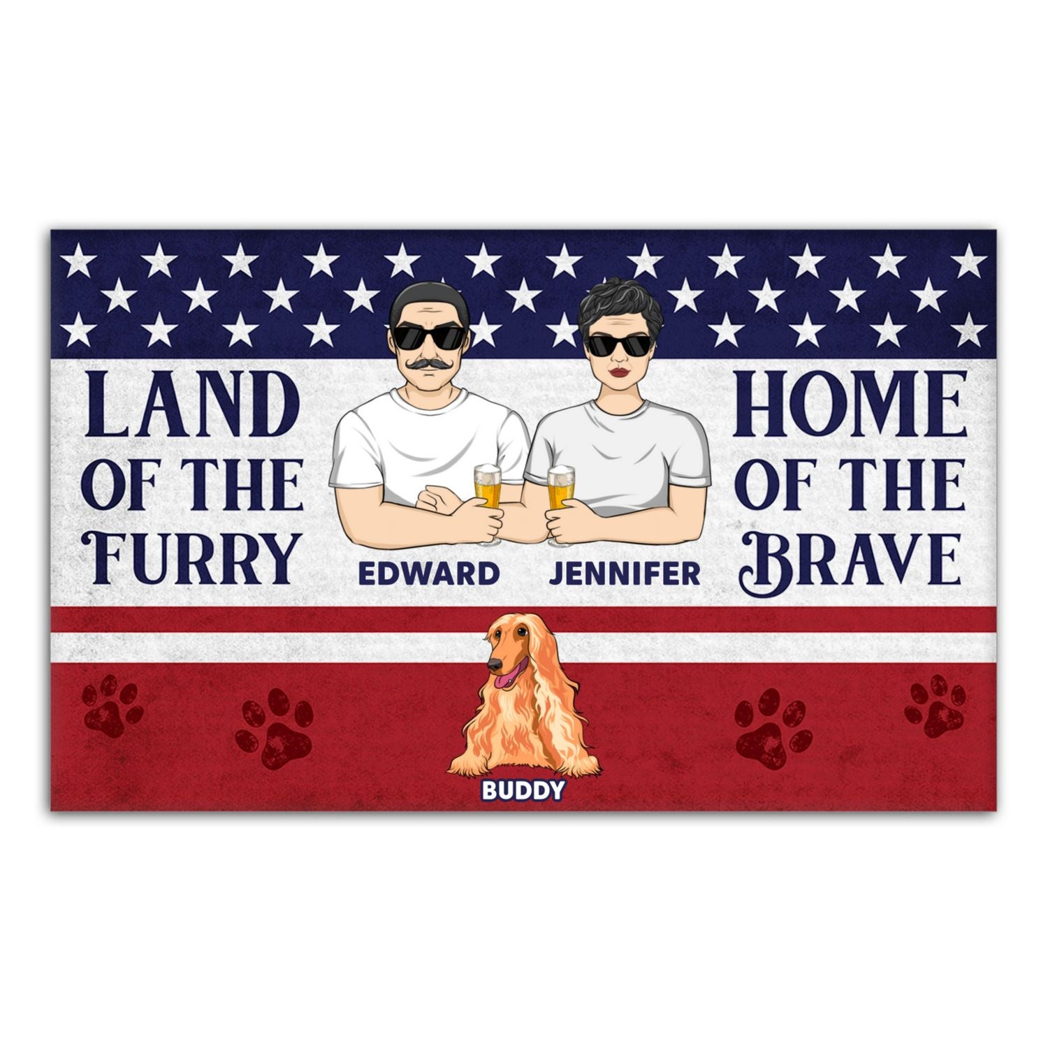 Home Of The Brave - Personalized Custom Doormat with Your Pet's Picture