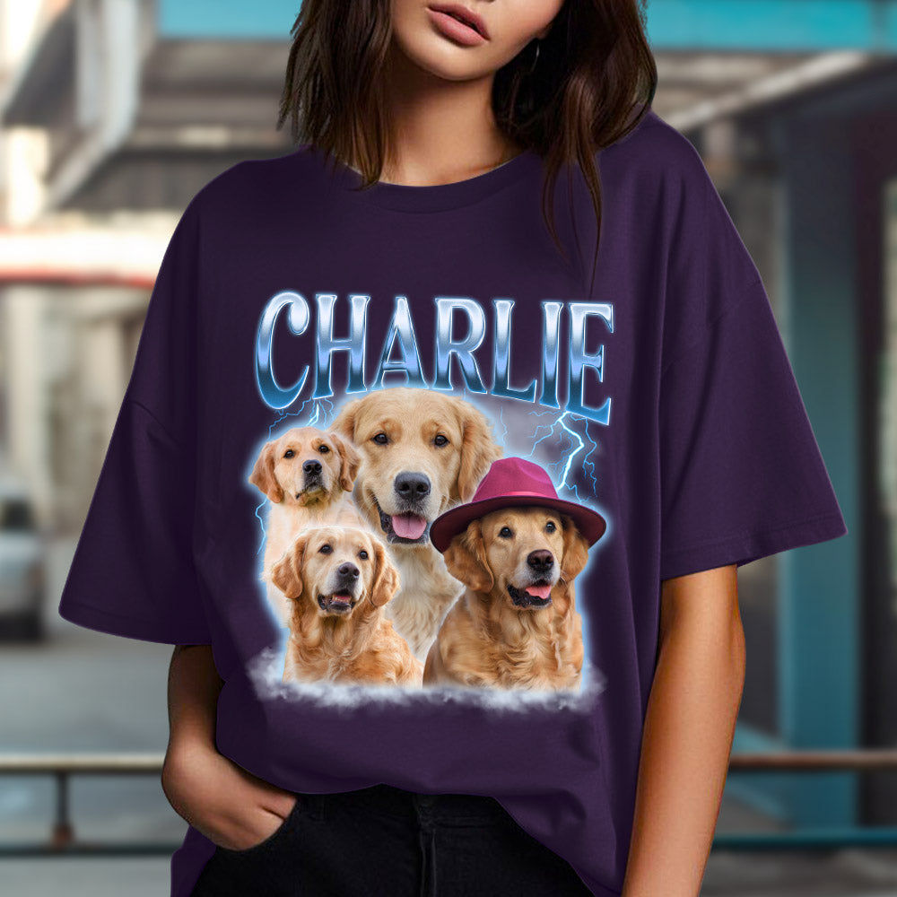 Exclusive Custom Pet Face Vintage Version 3 - Premium Personalized T-shirt for Pet Lovers