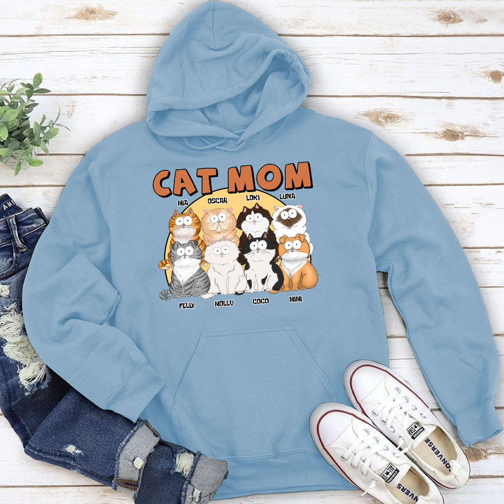 Cat Mom Circle - Unique Personalized Custom Unisex 8.0 oz Hoodie for Pet Lovers