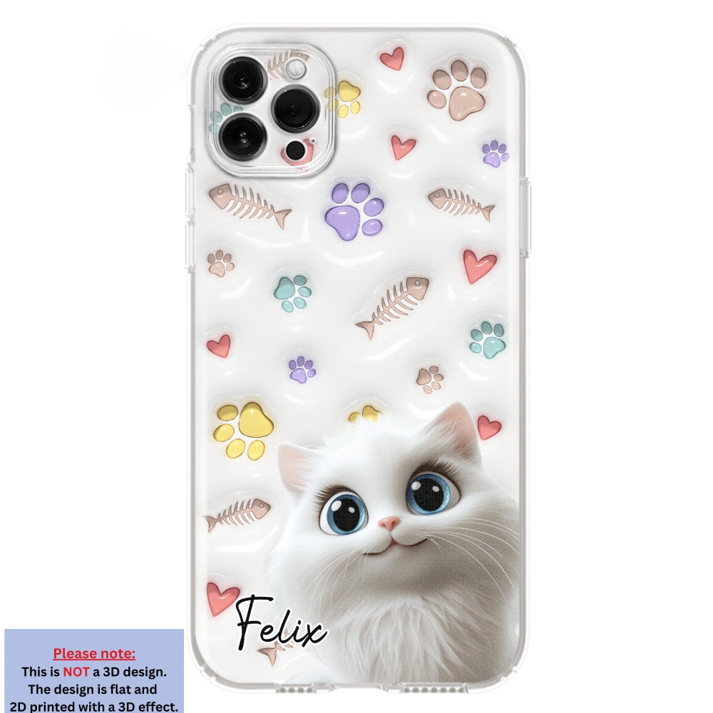Adorable Baby Cat - Customizable 3D Inflated Effect Personalized Phone Case