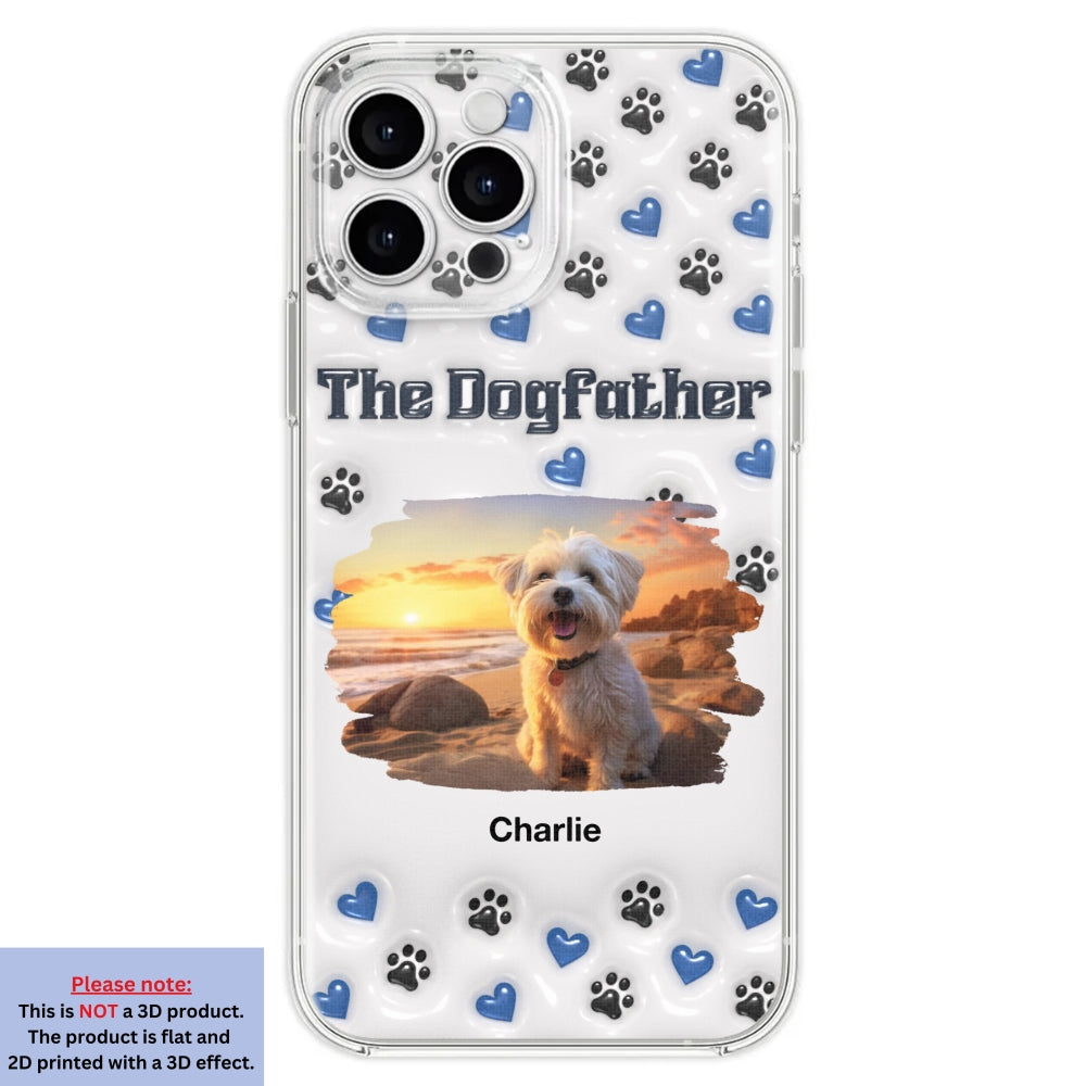 Handsome Dog Dad Personalized 3D Inflated Effect Custom Phone Case for Stylish Protection
