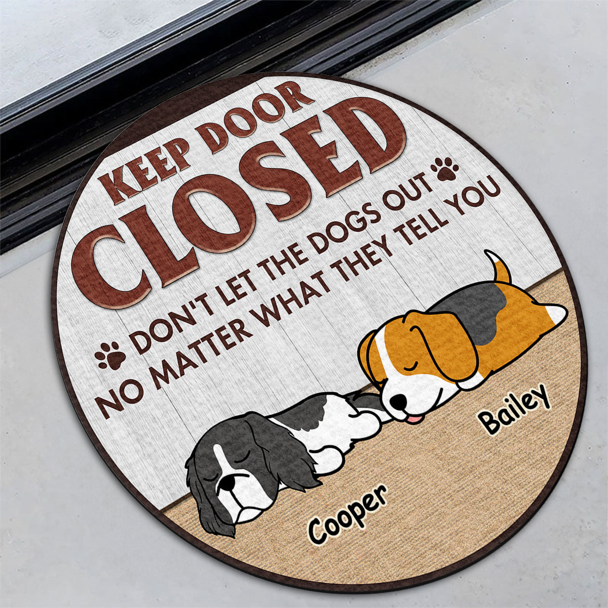 Personalized Custom 'Don't Let The Dog Out' Doormat for Pet Lovers