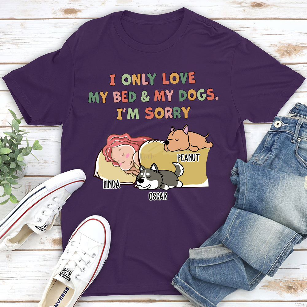 Bed And Dog - Personalized Custom Unisex 5.3 oz T-shirt for Pet Lovers