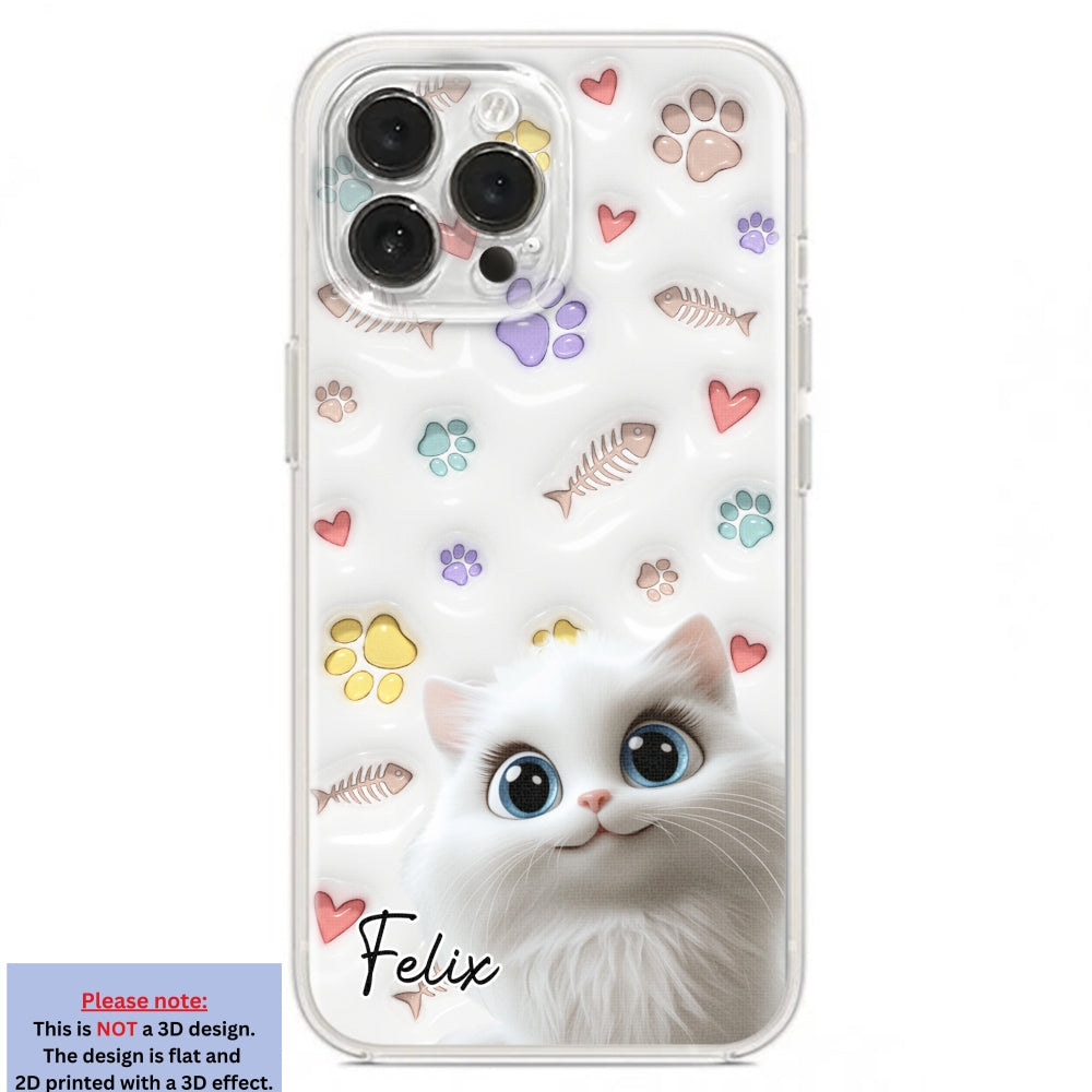 Adorable Baby Cat - Customizable 3D Inflated Effect Personalized Phone Case