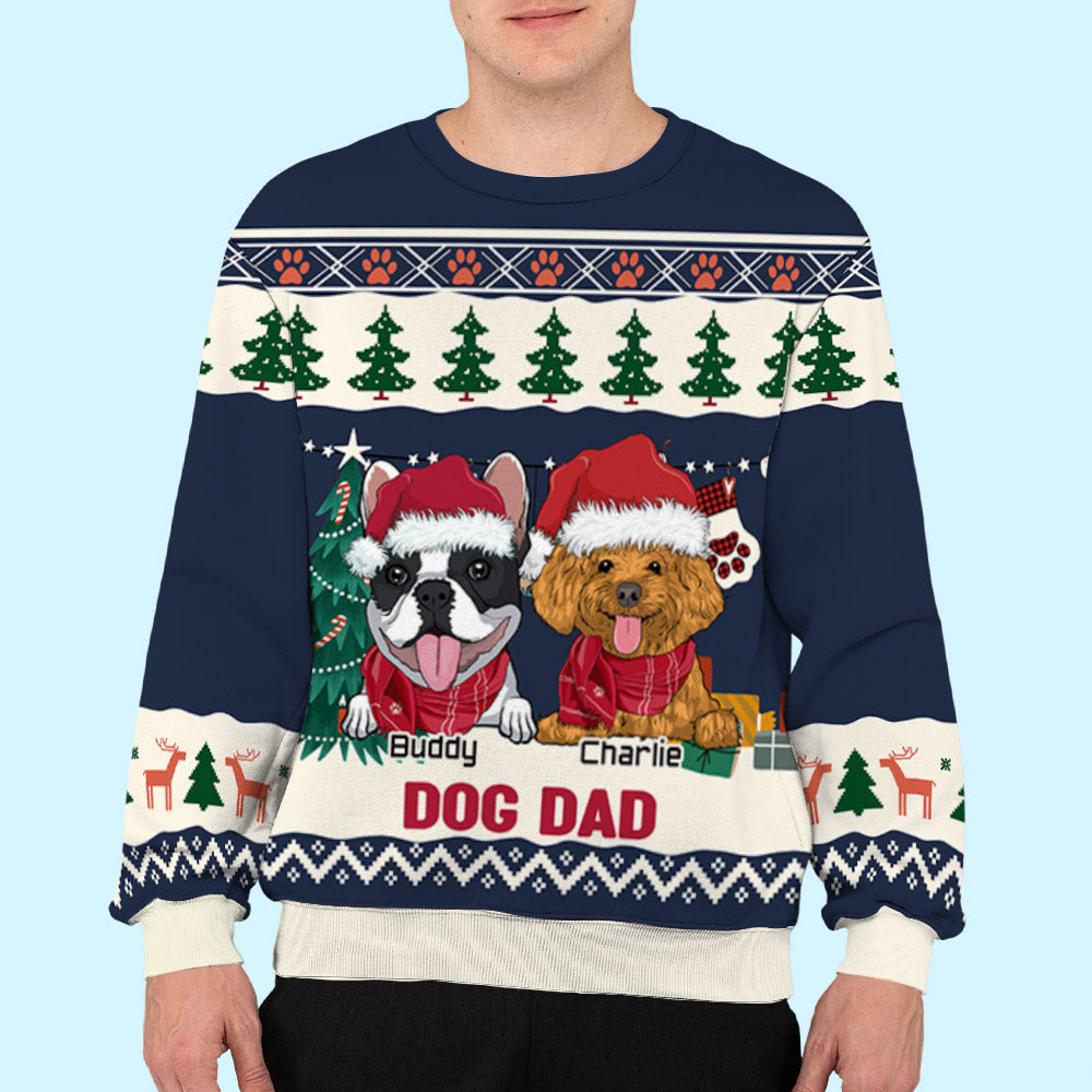 Personalized Custom All-Over-Print Winter Sweatshirt for Dads and Moms