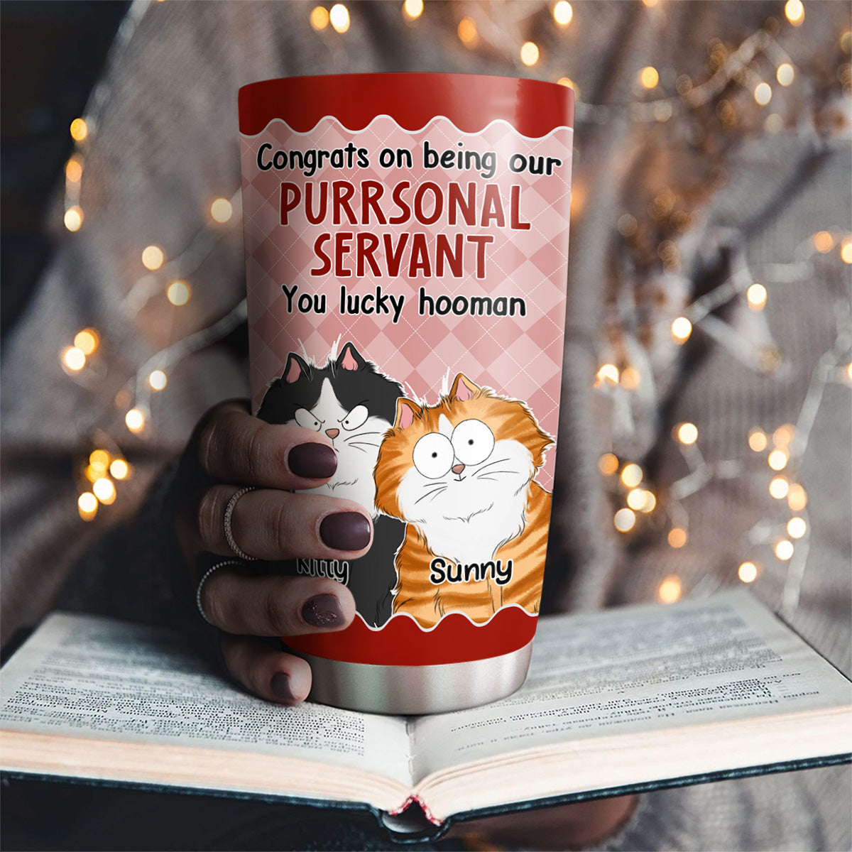 So Lucky Hooman - Personalized Custom 20oz Stainless Steel Tumbler with Thousands of Cool Designs