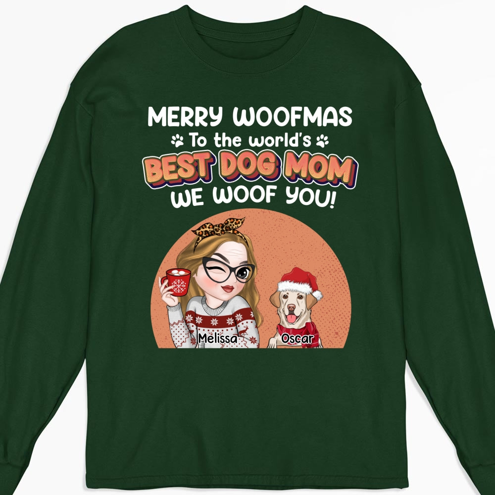 I Have A Best Dog Mom - Customizable Personalized Long Sleeve Unisex T-shirt