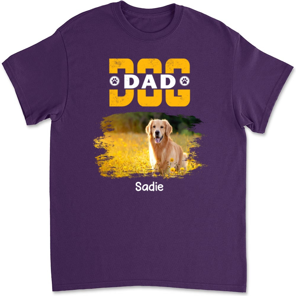 Personalized Custom Unisex 'I Love My Dog Dad' Photo T-Shirt - Perfect Gift for Pet Lovers