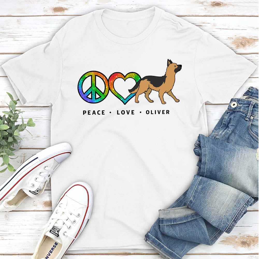 Peace Love Dog Pattern - Customizable Premium Personalized Men's T-shirt