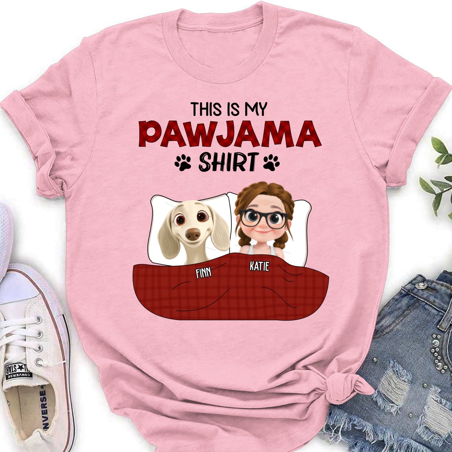 New Style Pawjama Personalized Custom Women's T-Shirt - Perfect Gift for Pet Lovers