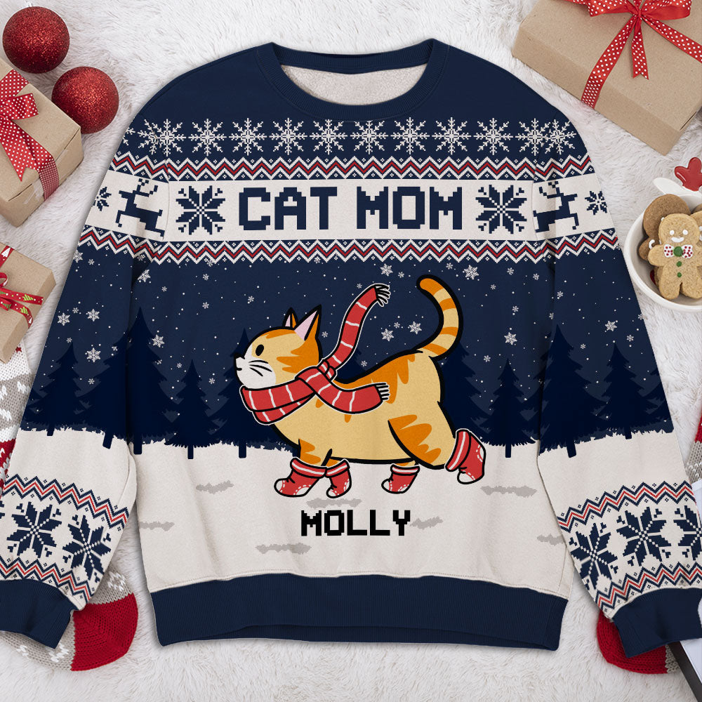 Cat Parents - Personalized Custom All-Over-Print Unisex 8.8 oz Polyester Blend Sweatshirt