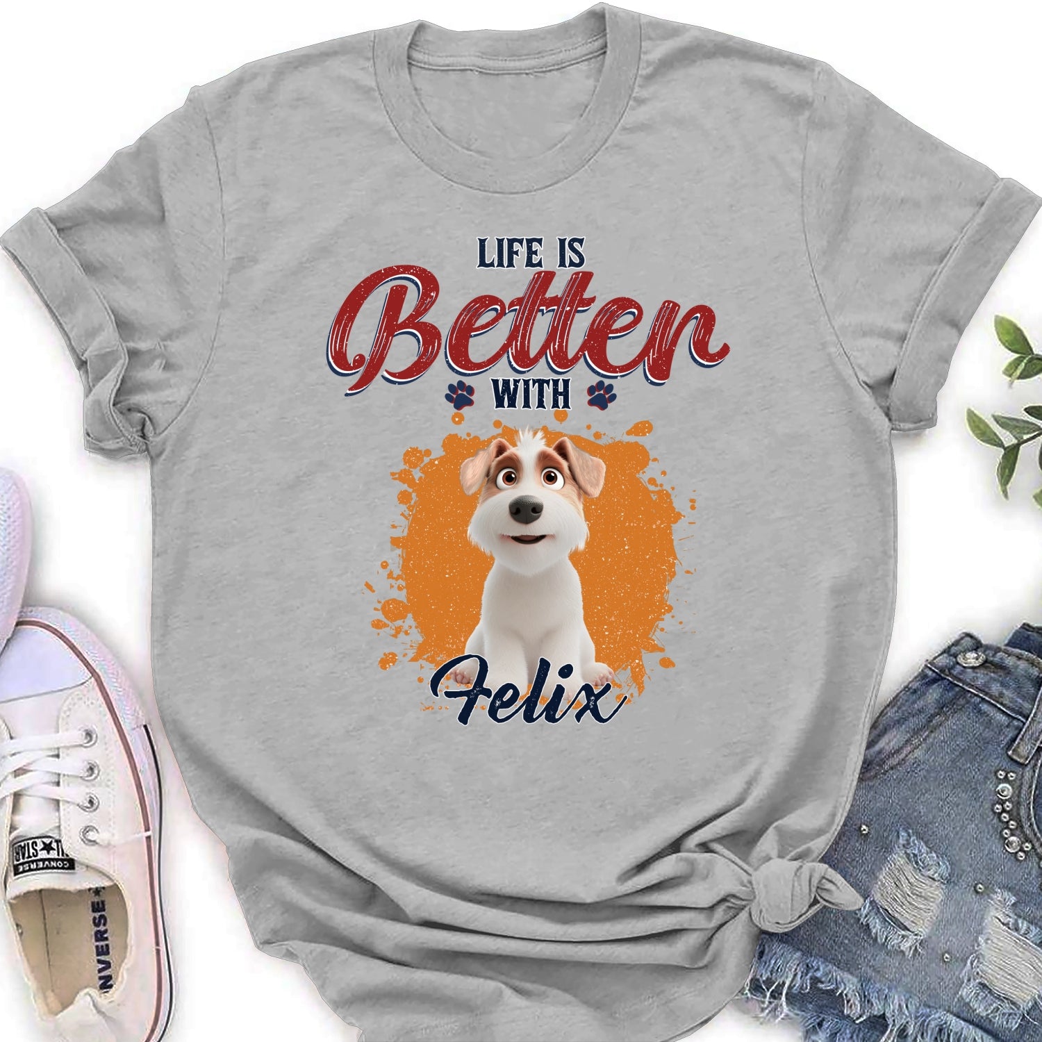 Better Life With My Dog - Exclusive Personalized Custom Women's T-shirt for Pet Lovers