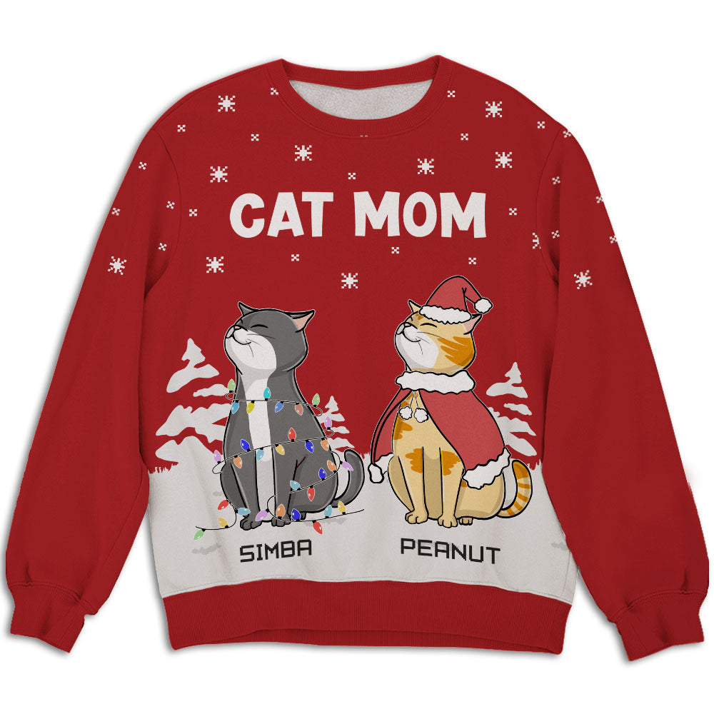Cat And Snow - Exquisite Personalized Custom All-Over-Print Unisex Sweatshirt