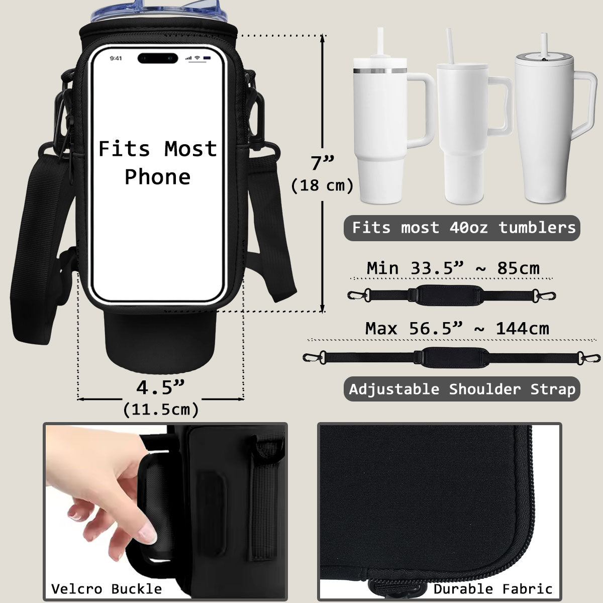 Professional Cat Servant - Premium Personalized Custom 40oz Water Bottle Carrier Bag for Daily Adventures