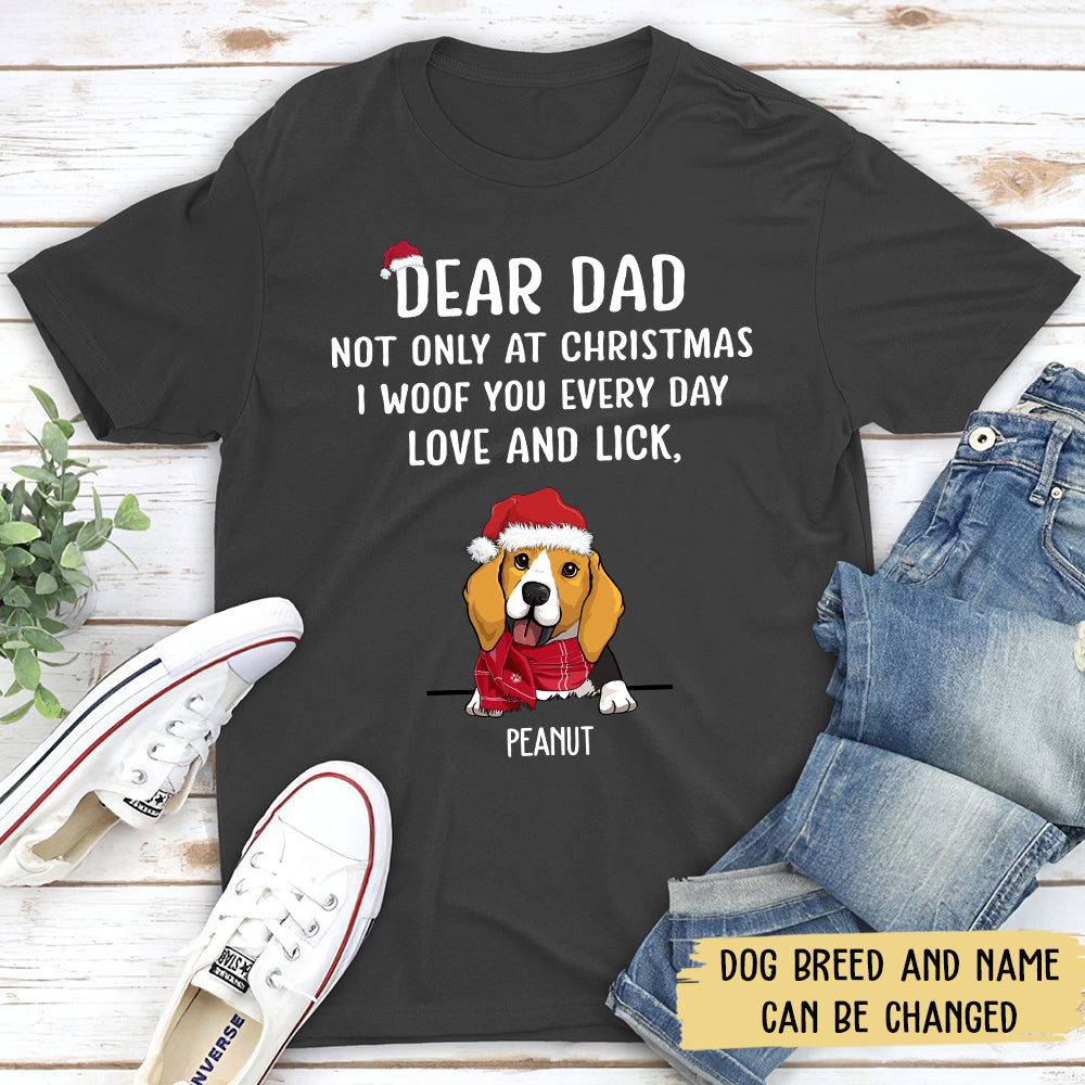 I Woof You Christmas - Customizable Unisex 5.3 oz Personalized T-shirt for Pet Lovers