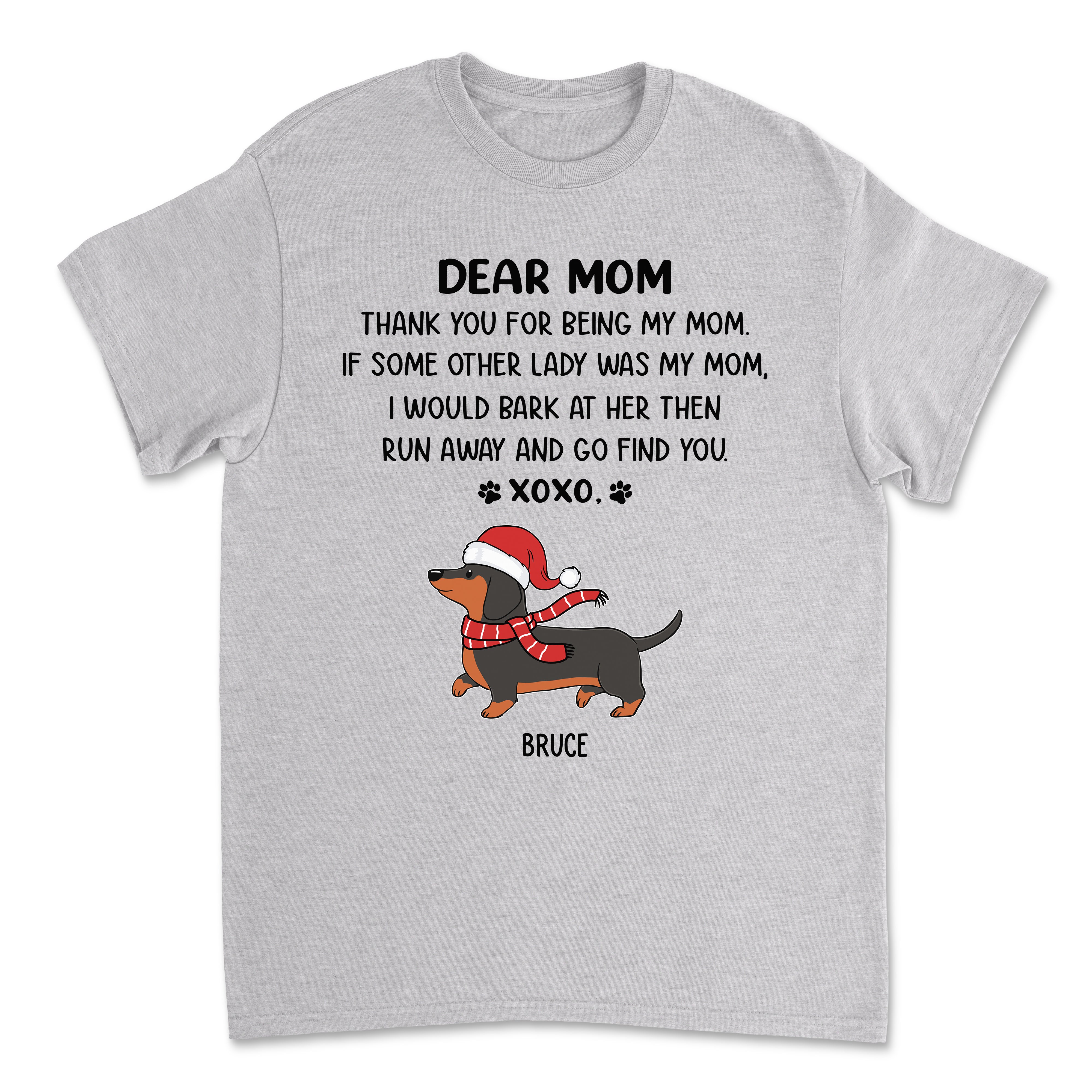Dear Mom/Dad XoXo Christmas - Personalized Custom Unisex 5.3 oz T-shirt for Pet Lovers