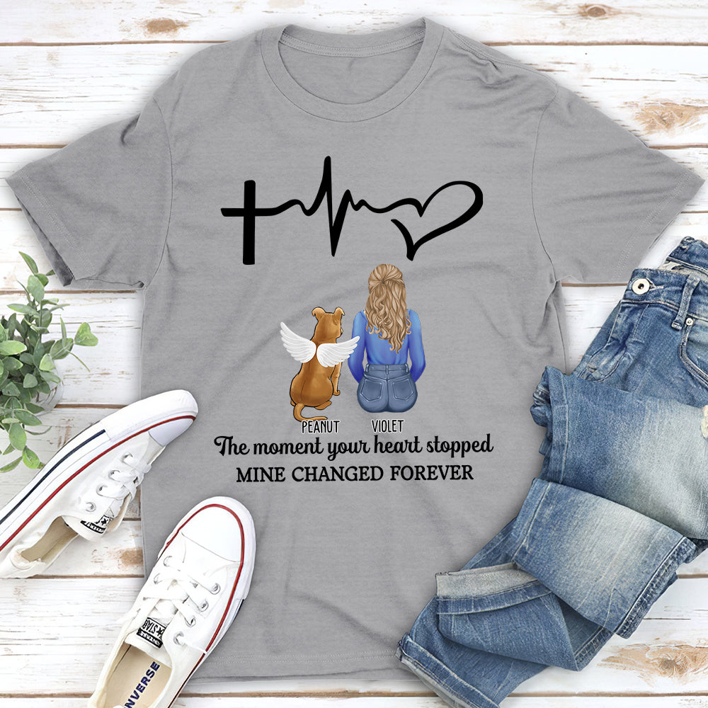 Personalized Custom Unisex Memorial T-shirt - Commemorate the Precious Moment Your Heart Stopped with Your Pet