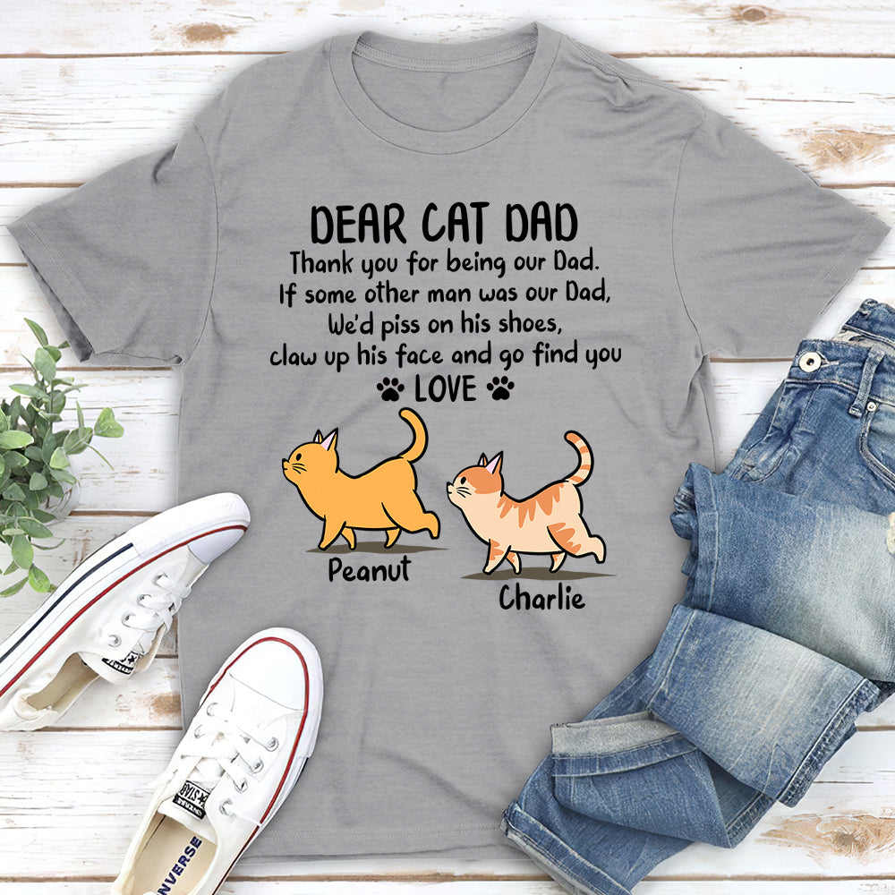 Being Cat Dad - Personalized Custom Unisex 5.3 oz T-shirt for Pet Lovers