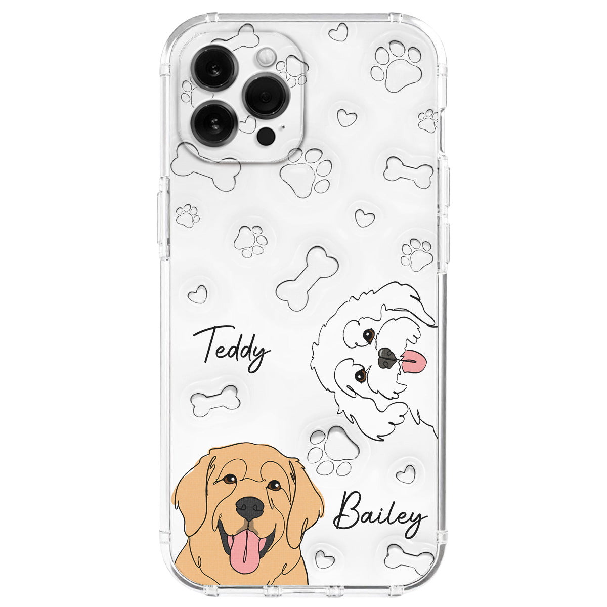 Dog Line - Exclusively Personalized Custom 3D Inflated Effect Phone Case for a Fashionable Look