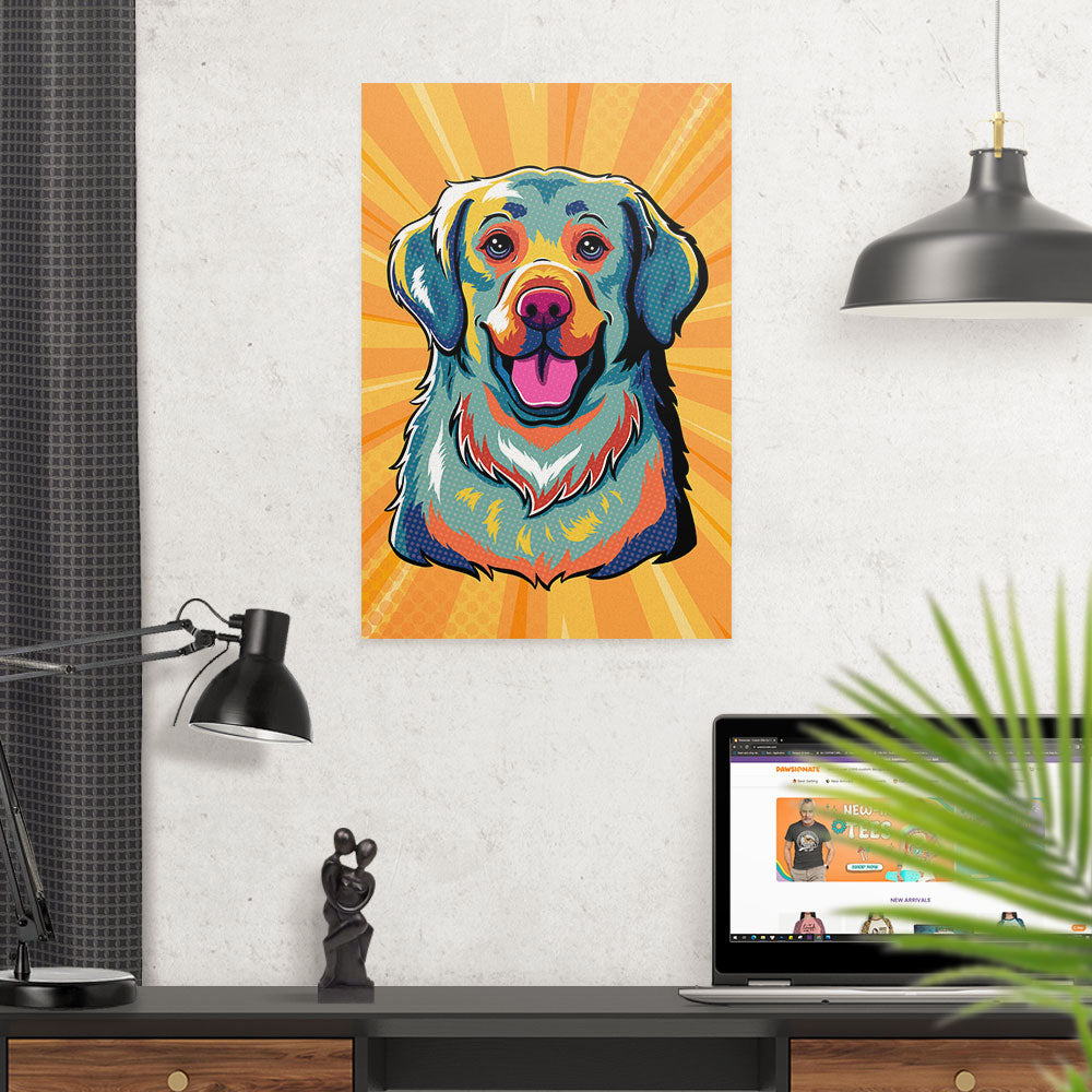 Stunning Golden Retriever Pop Art Poster - High - Quality Prints in 16'x24' and 24'x36'