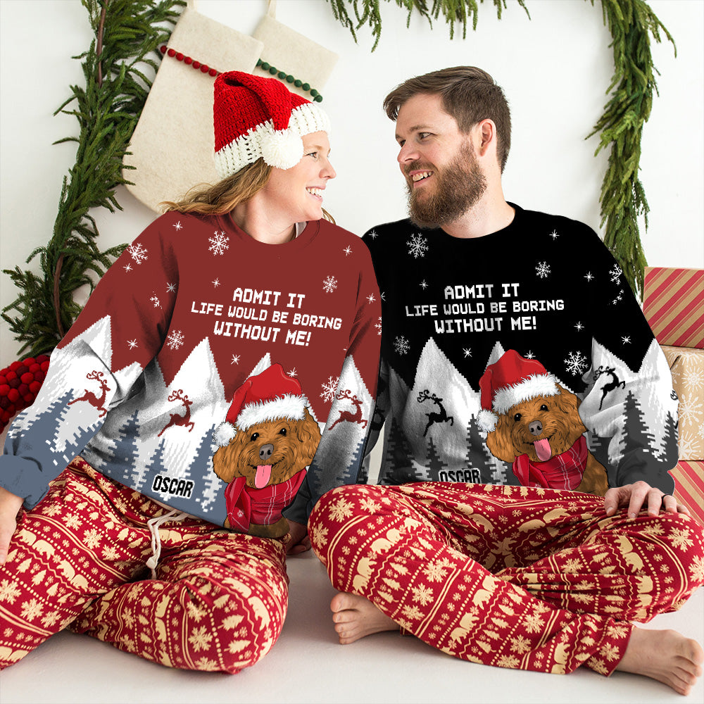 Unique Personalized Custom All-Over-Print Christmas Sweatshirt - The Must-Have for Pet Lovers