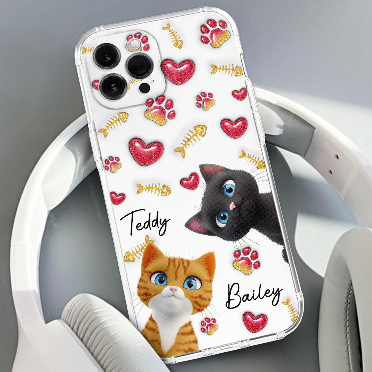 My Adorable Baby Cats - Customizable 3D Inflated Effect Personalized Phone Case for All Smartphones