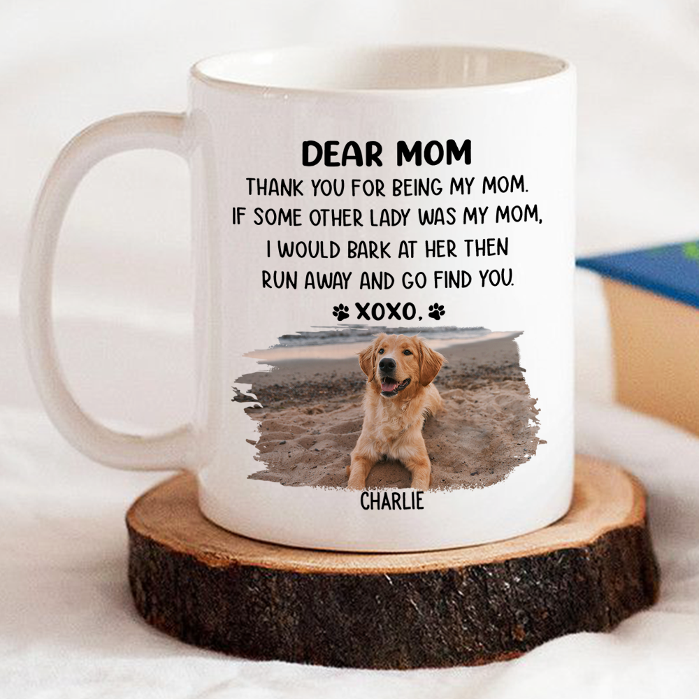 Dear Mom Xoxo Personalized Custom Photo Coffee Mug - Ideal Gift for Pet Lovers