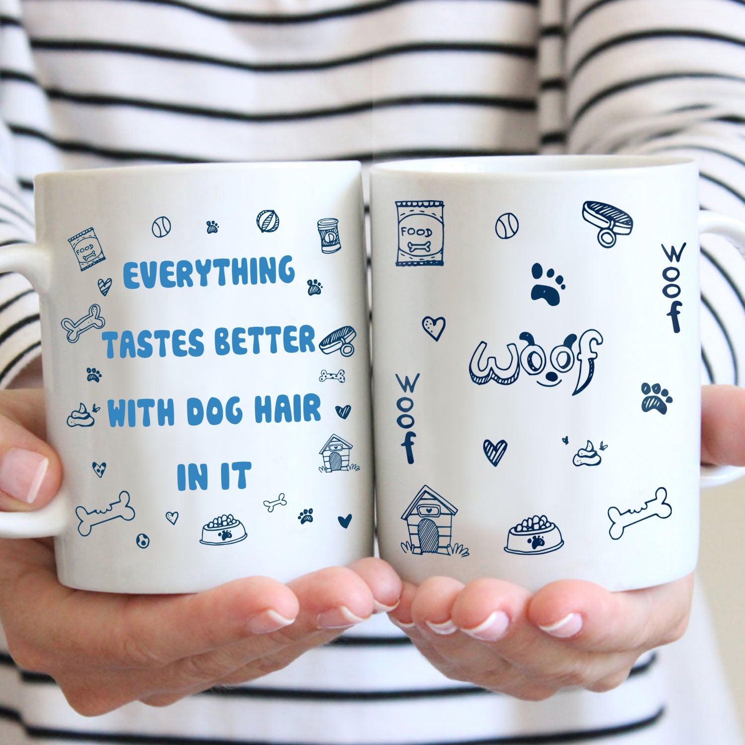 Unique Dog Lovers' 11oz/15oz Coffee Mug - Everything Tastes Better with Dog Hair In It