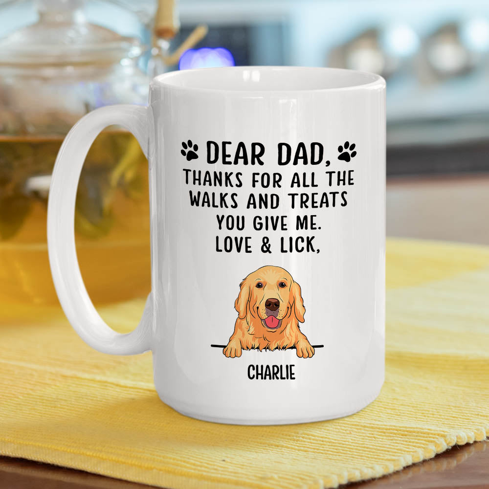 Thanks For All The Treats - Customizable Personalized Coffee Mug in 11oz/15oz for Pet Lovers