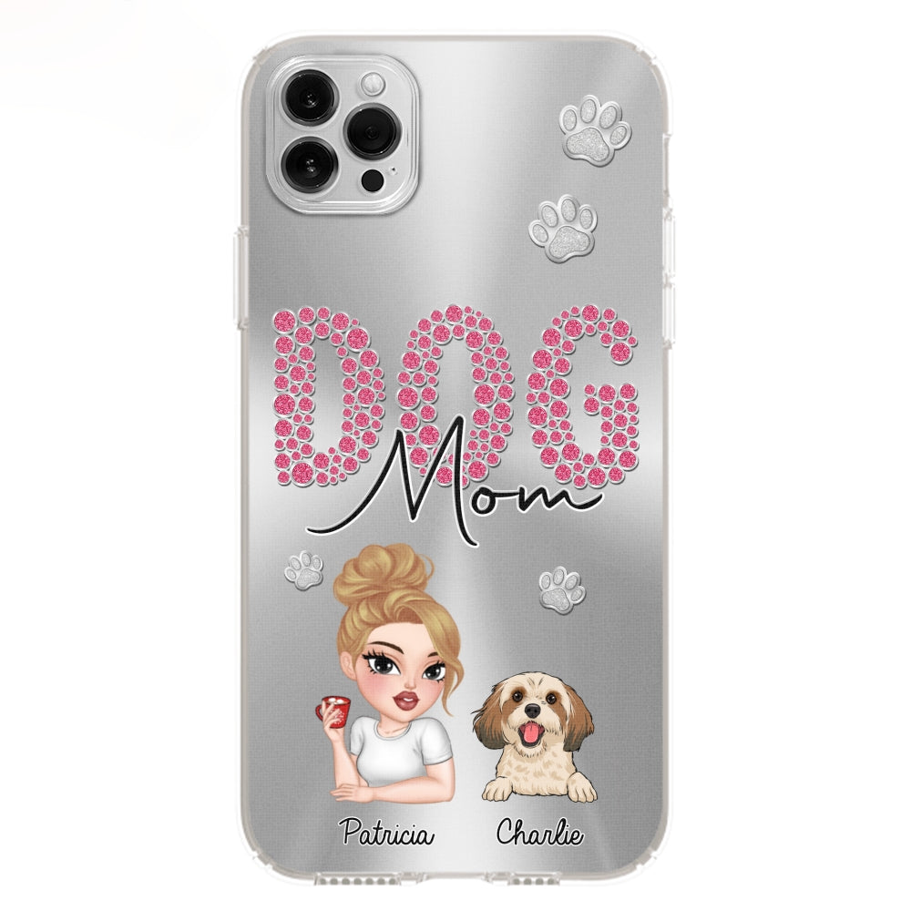 Sparkling Glitter Dog Mom Life - Exquisitely Personalized Custom Phone Case