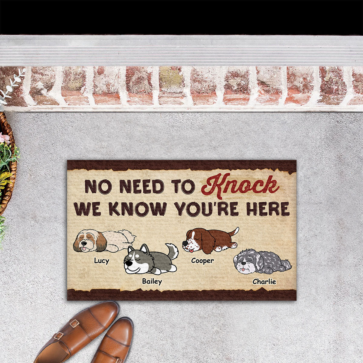 I Know You Are Here - Personalized Custom Pet Lover Doormat with Cat or Dog Picture