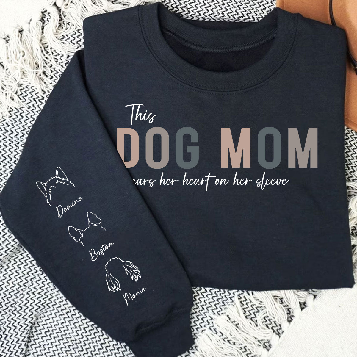 This Dog Mom - Personalized Custom Unisex 6.0 oz Long Sleeve T-shirt