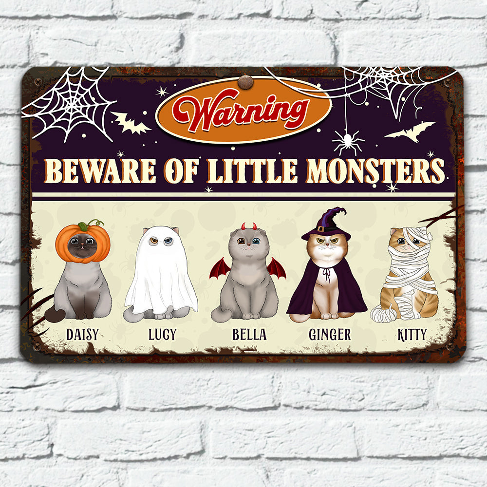 Beware Little Monster - Unique Personalized Custom Metal Sign for Home and Office Decor