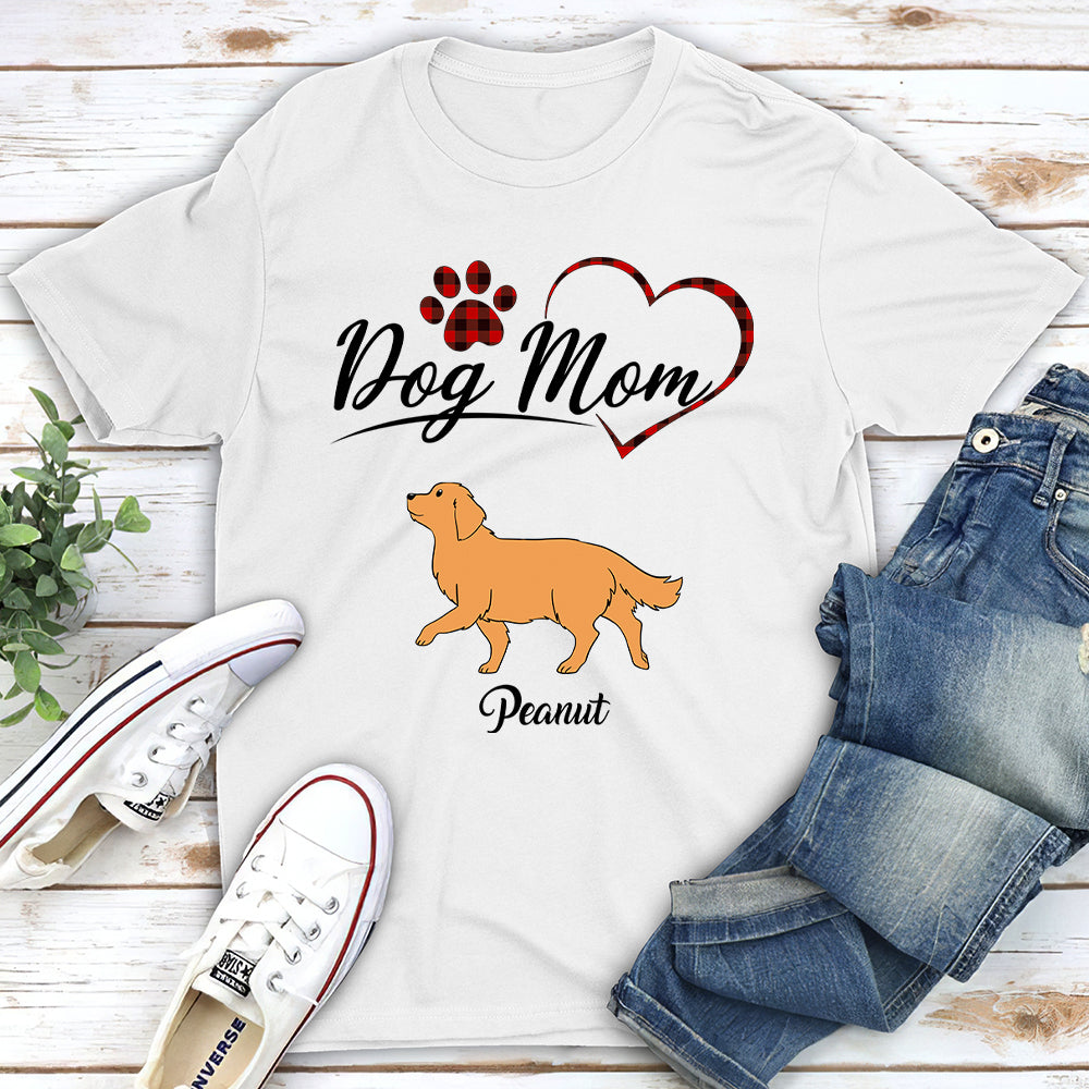 Personalized Custom Unisex Dog Mom Heart 2 T-shirt - Ideal Gift for Pet Lovers