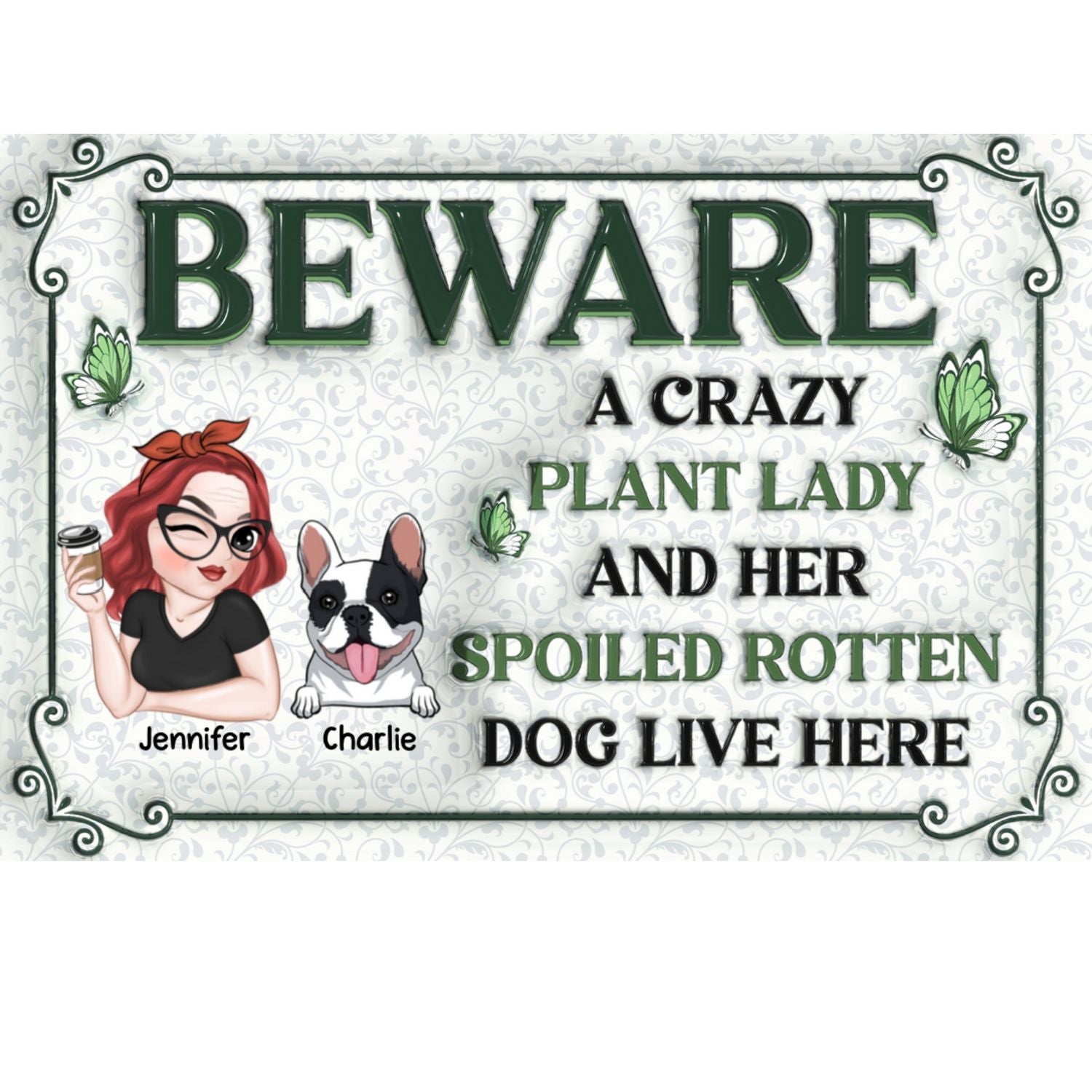 Unique Personalized Custom 3D Inflated Effect Metal Sign for Crazy Plant Ladies