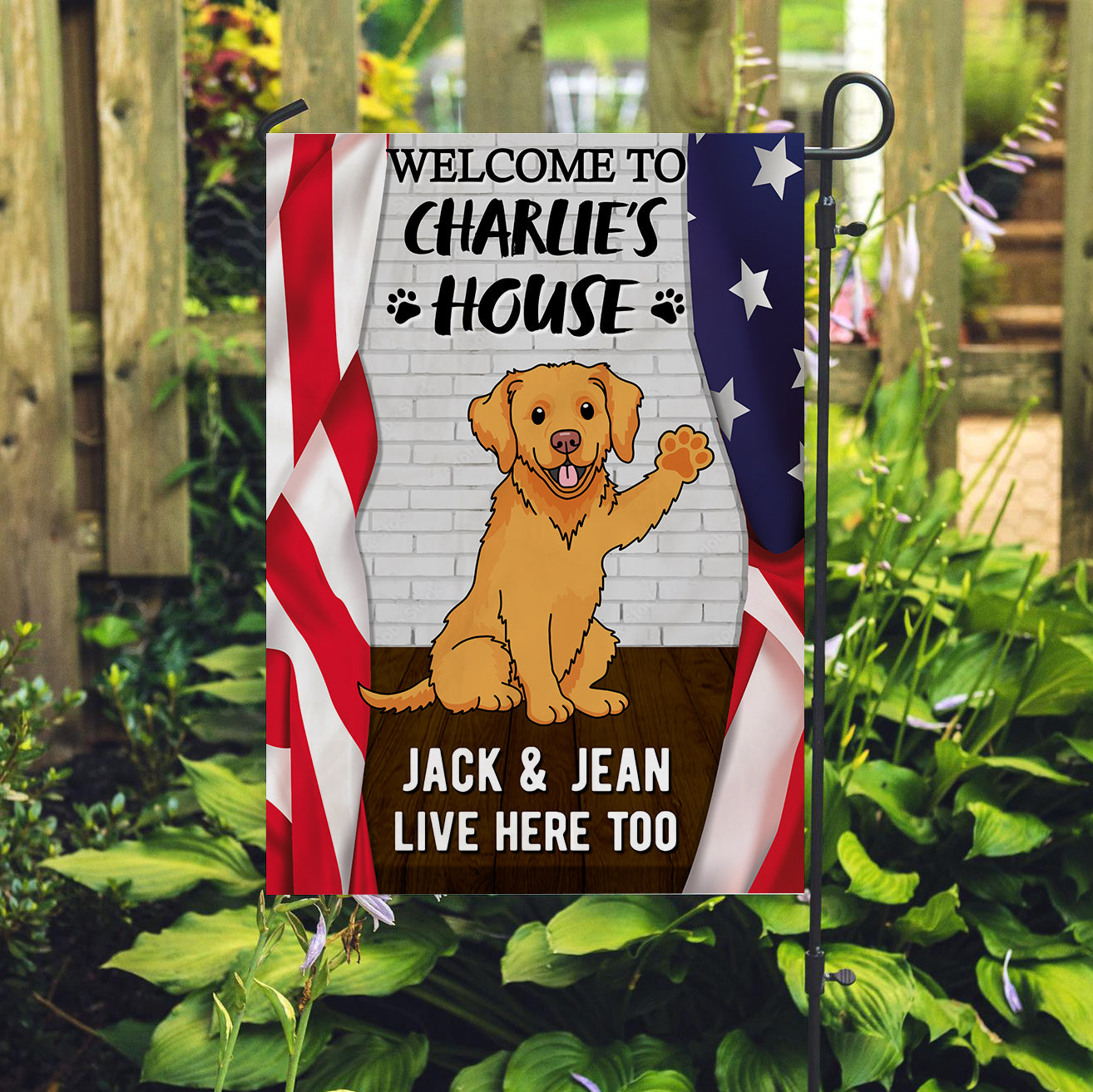 Welcome My House - Customizable Personalized Garden Flag for Pet Lovers (12' x 18', 28' x 40')