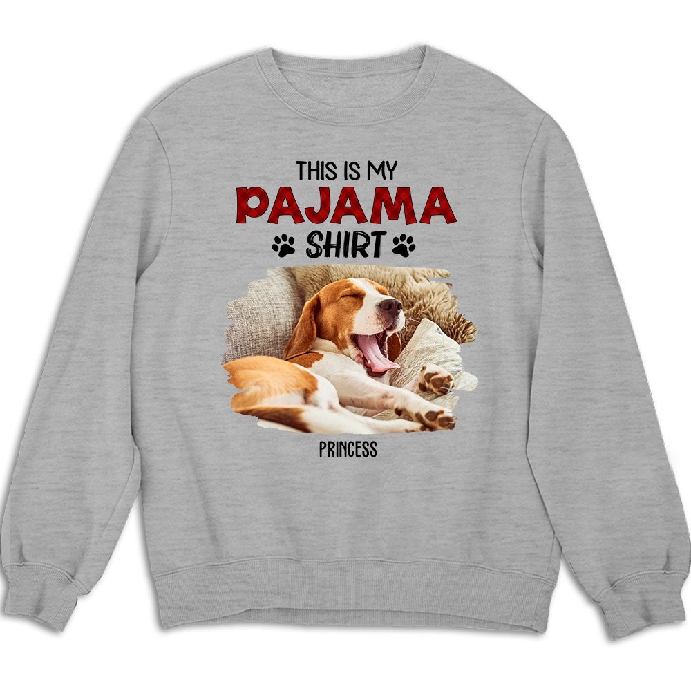 Personalized Custom Sleeping Pajama Shirt Photo Sweatshirt - 8.0 oz Unisex Fit