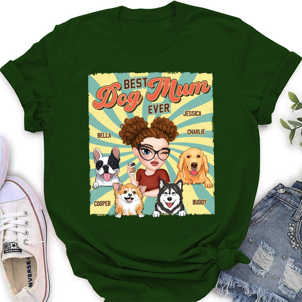 Unique Retro Funny Personalized Custom Women's Dog Shirt T-shirt