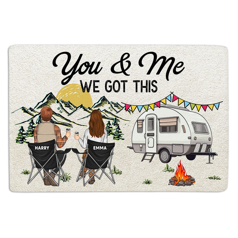 We Are In This Together - Personalized Custom Anti - Bacteria Doormat for Couples and Family
