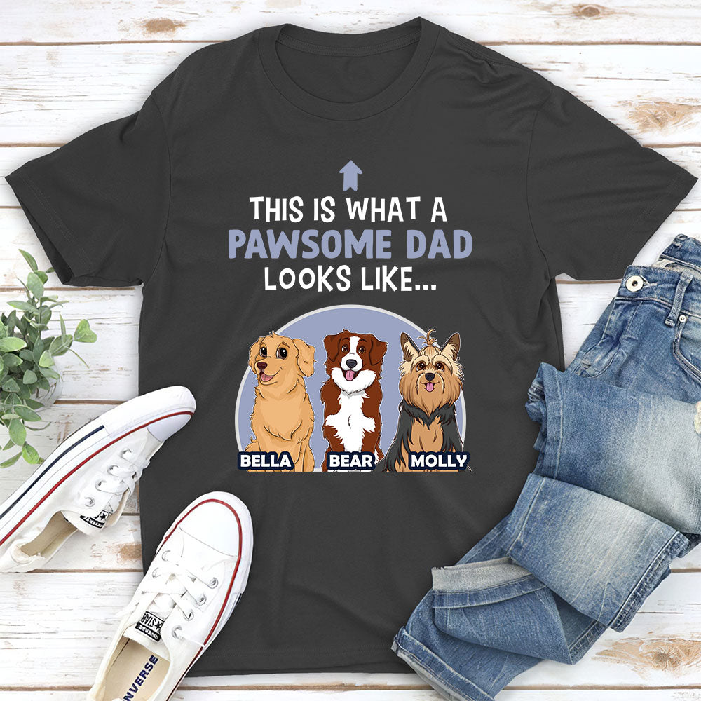 Pawsome Mom/Dad - Personalized Custom Unisex Cotton Blend T-shirt for Pet Lovers