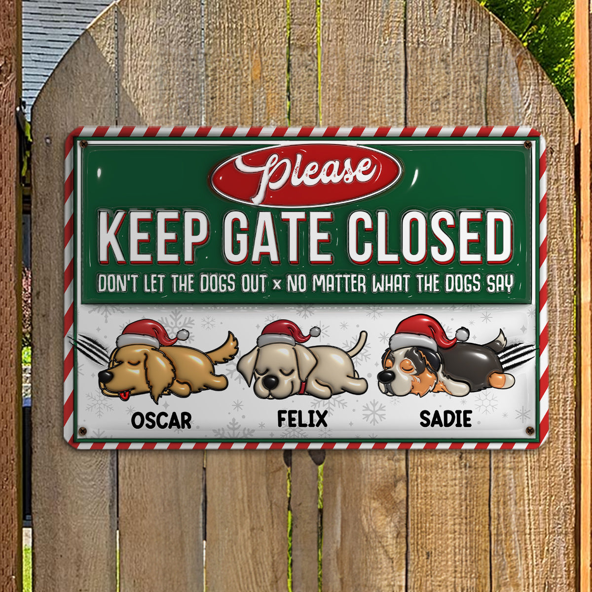 Exclusive Personalized Custom 3D Inflated Effect Metal Sign for No Matter What Christmas
