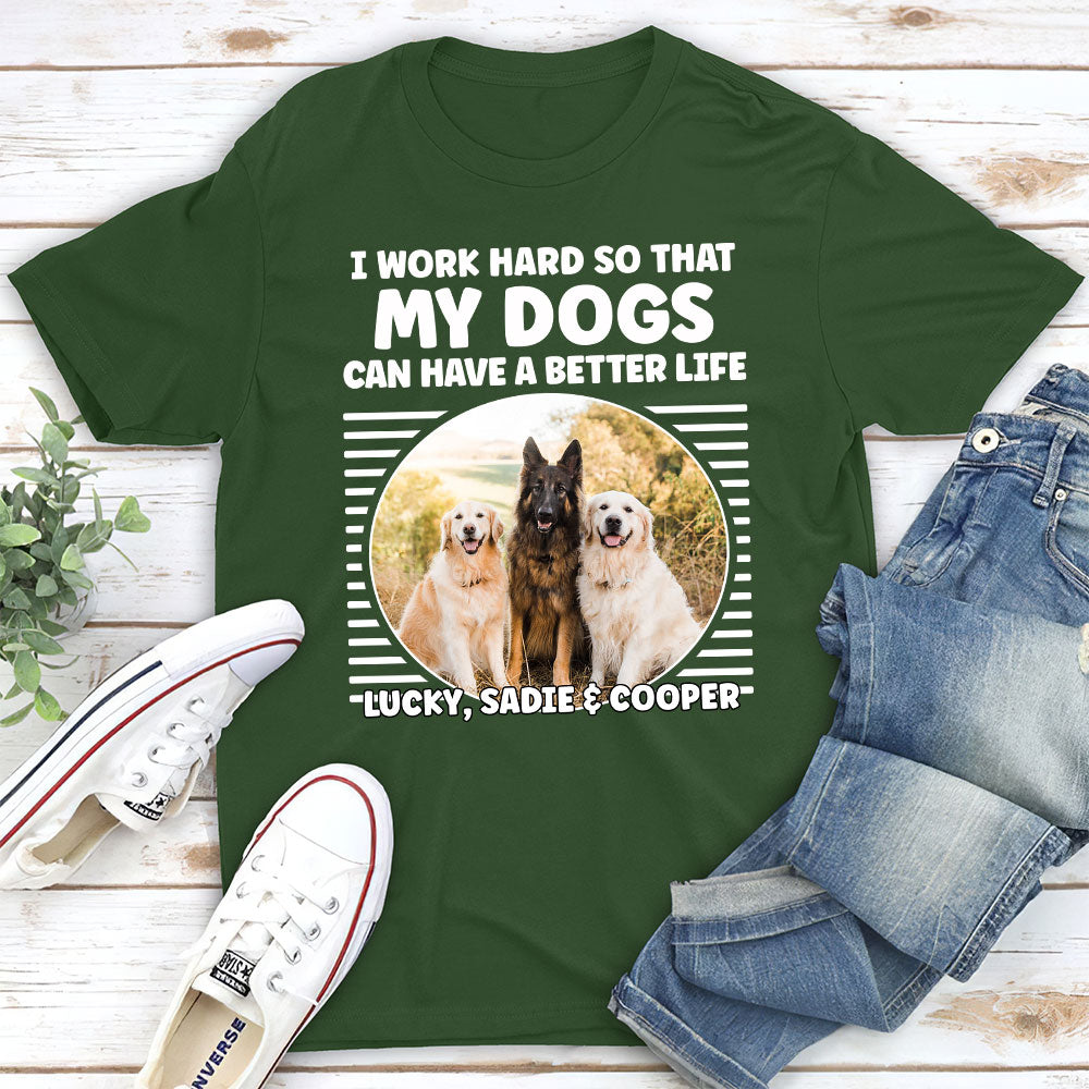Work Hard For My Kids - Premium Personalized Custom Unisex 5.3 oz T-shirt