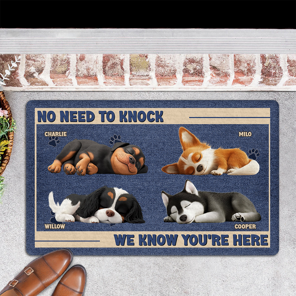No Need To Knock - Personalized Custom Pet Doormat with Vibrant Sublimation Printing