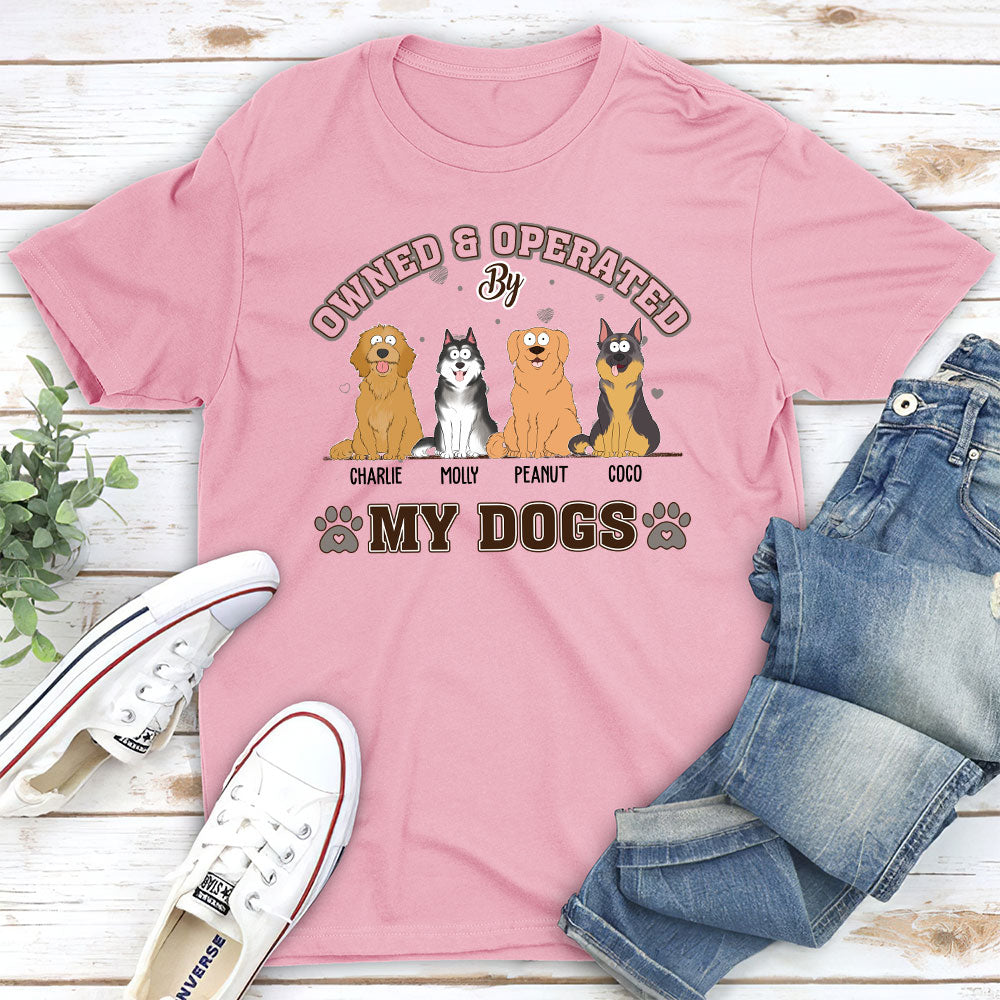 Dog Owned And Operated - Personalized Custom Unisex 5.3 oz T-shirt for Pet Lovers